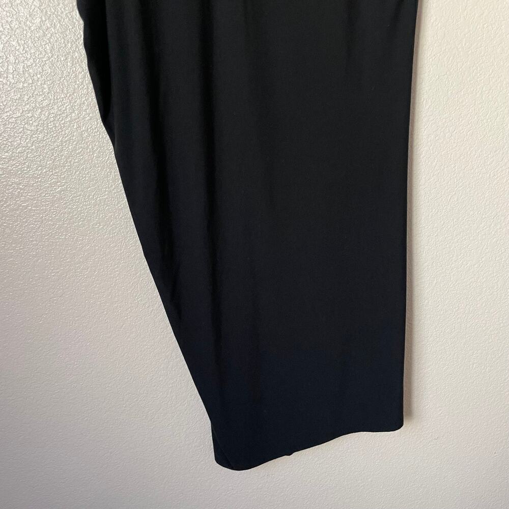 Athleta Dress Womens Small Black Draped Crew Neck Mini Jersey Knit Modal Stretch - Picture 5 of 10